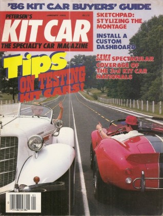 KIT CAR 1986 JAN - CAD-ALLARD, CUSTOM DASH MADE, KIT CAR TESTING